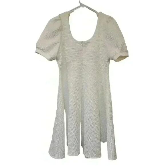 Rihoas Women's Off White Poly The Argyle Embossed Mini Dress NEW - Picture 8 of 16